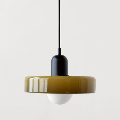 Colorful Glass Drop Pendant Light With Adjustable Arm