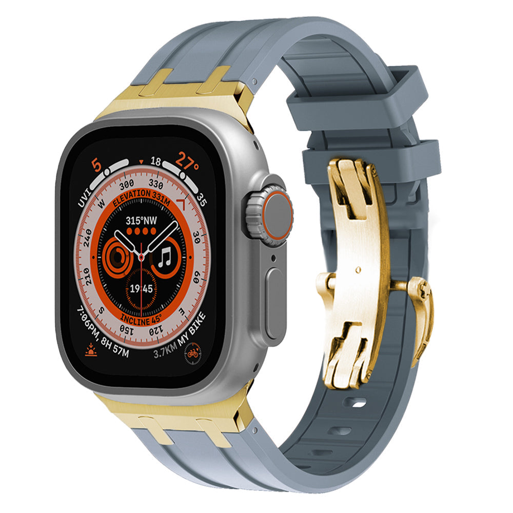 Durable Silicone Watch Strap With Secure Buckle And Metal Fitting