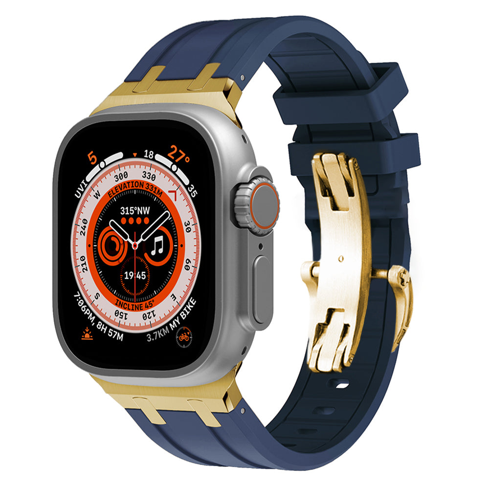 Durable Silicone Watch Strap With Secure Buckle And Metal Fitting
