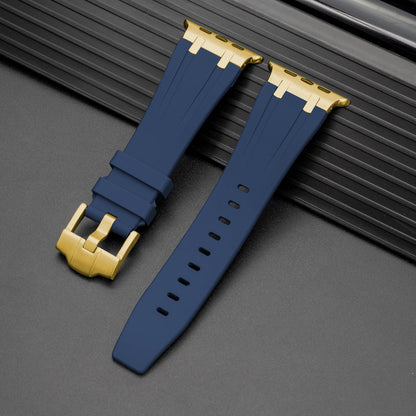 Soft Silicone Strap With Silver Buckle For Apple Watch