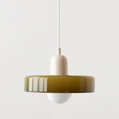 Colorful Glass Drop Pendant Light With Adjustable Arm