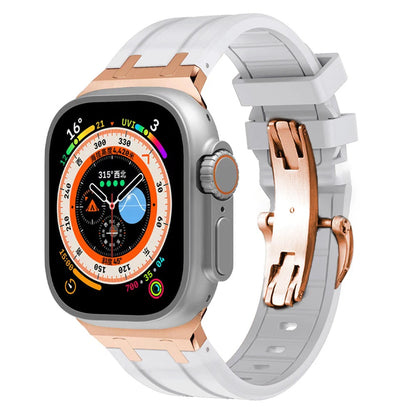 Durable Silicone Watch Strap With Secure Buckle And Metal Fitting