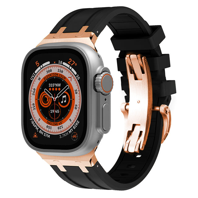 Durable Silicone Watch Strap With Secure Buckle And Metal Fitting