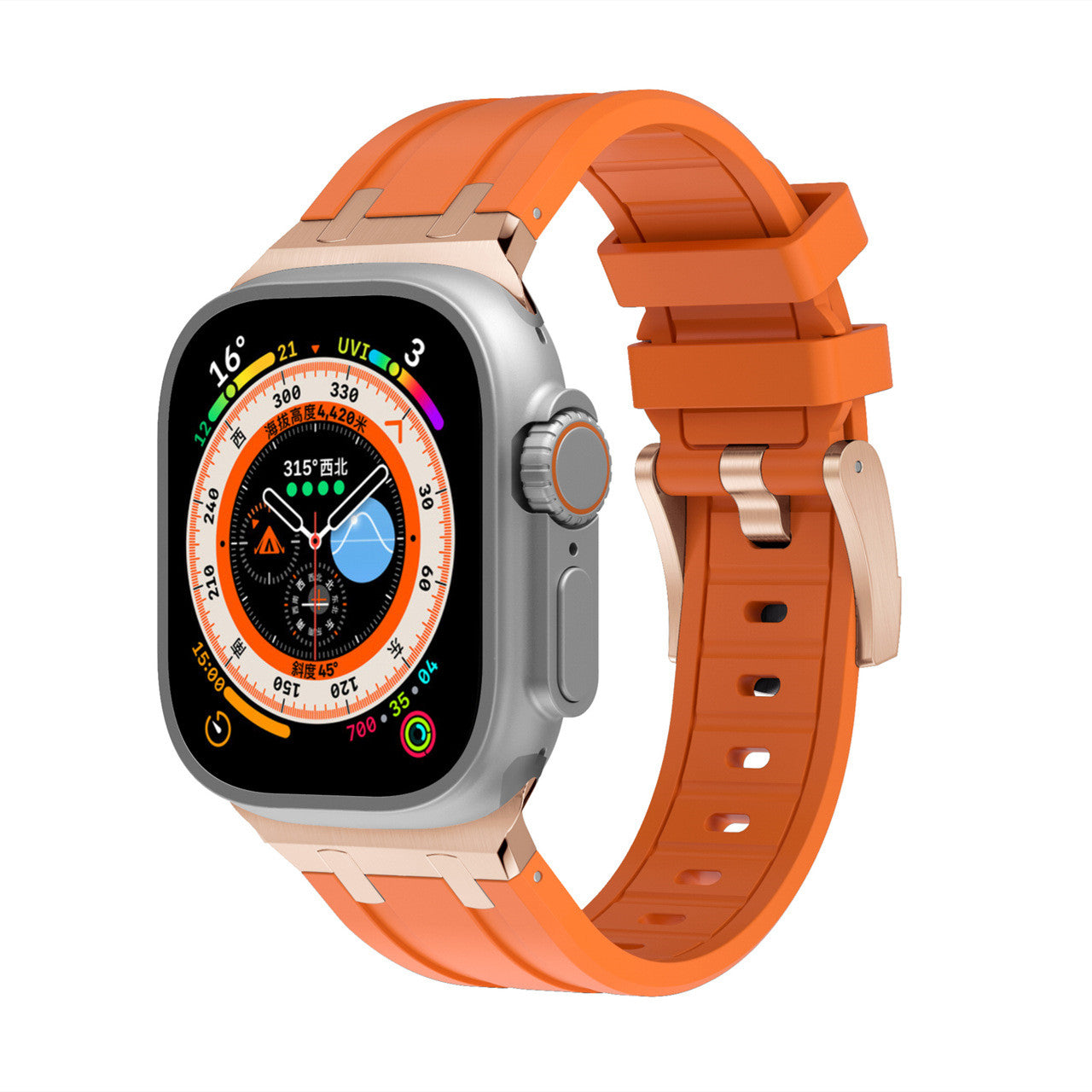 Soft Silicone Strap With Silver Buckle For Apple Watch - Lusomart