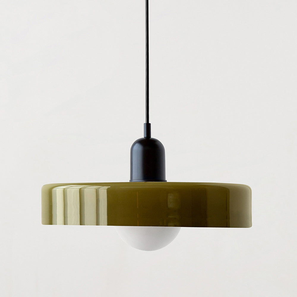 Colorful Glass Drop Pendant Light With Adjustable Arm