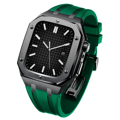 Durable Silicone and Stainless Steel Apple Watch Case