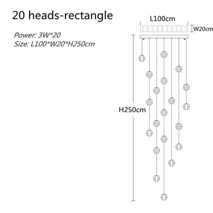 Luxury Crystal Pendant Light with Metal Frame