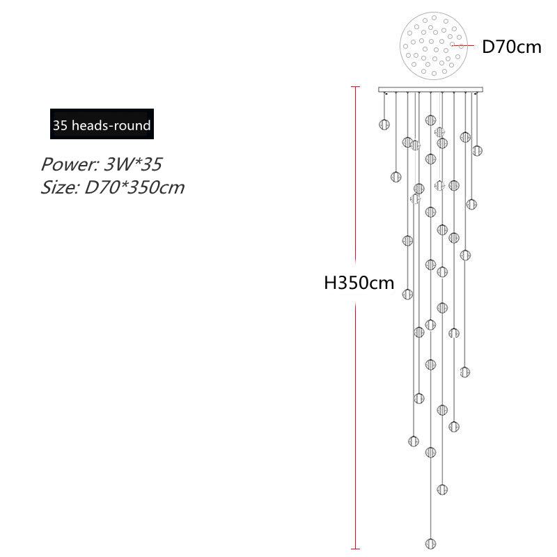 Luxury Crystal Pendant Light with Metal Frame