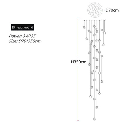 Luxury Crystal Pendant Light with Metal Frame