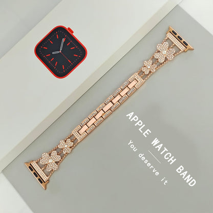 Elegant Flower Crystal Apple Watch Link Bracelet