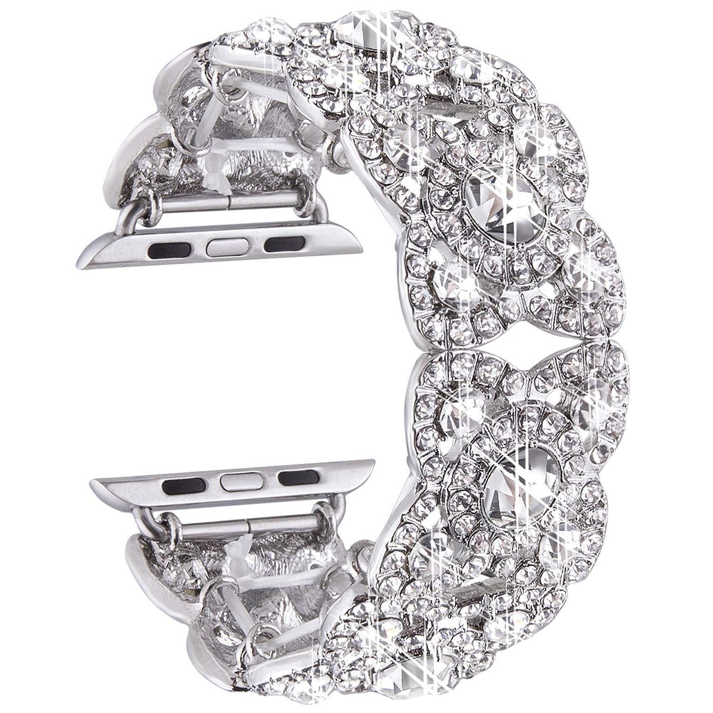 Elegant Flower Pattern Apple Watch Metal Band