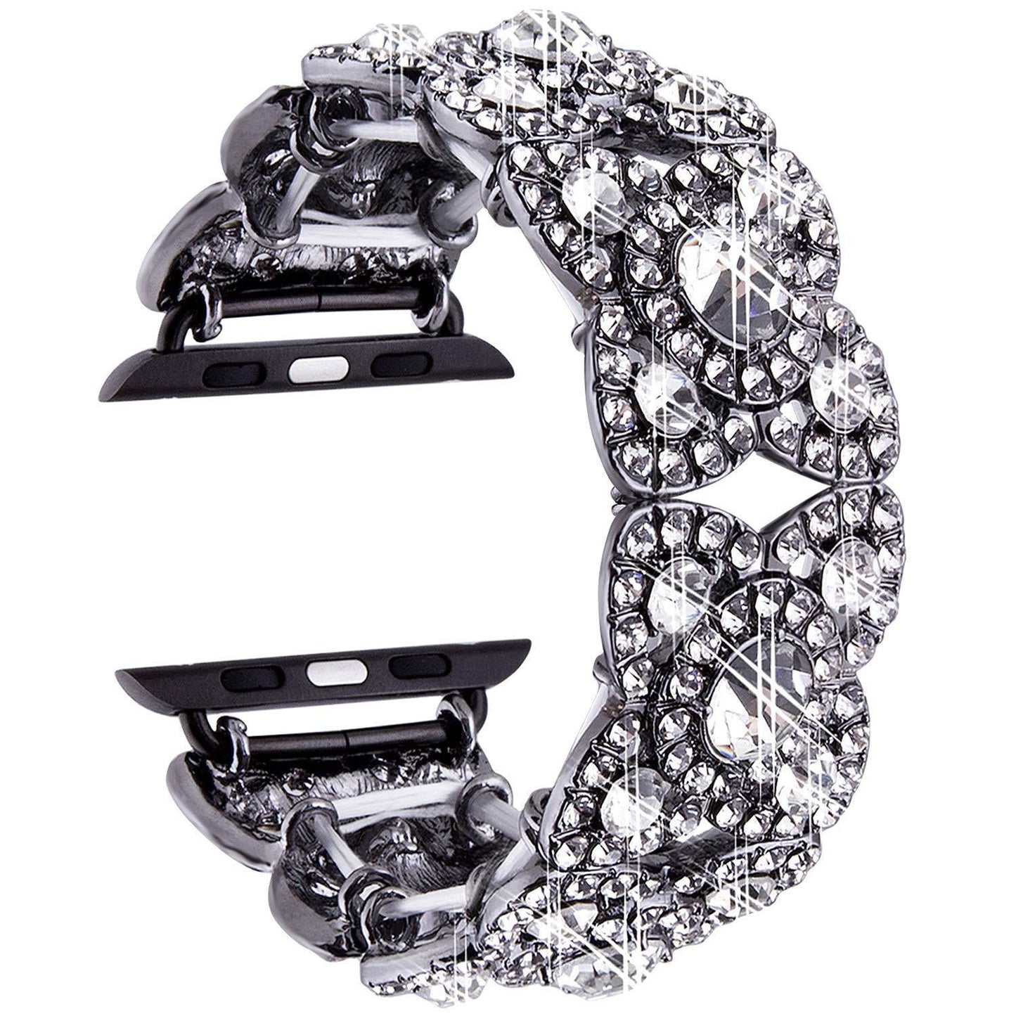 Elegant Flower Pattern Apple Watch Metal Band