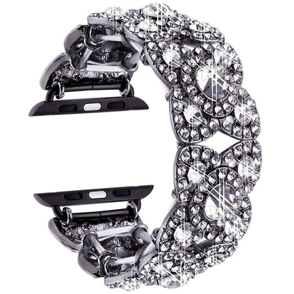 Elegant Flower Pattern Apple Watch Metal Band