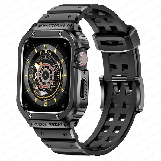 Durable Silicon Apple Watch Band With Metal Case - Lusomart