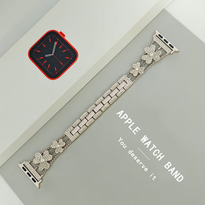 Elegant Flower Crystal Apple Watch Link Bracelet