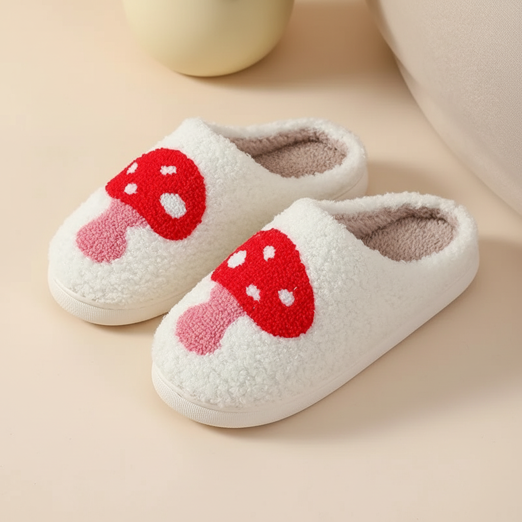 Comfy Women's Heart Pattern Soft House Slippers