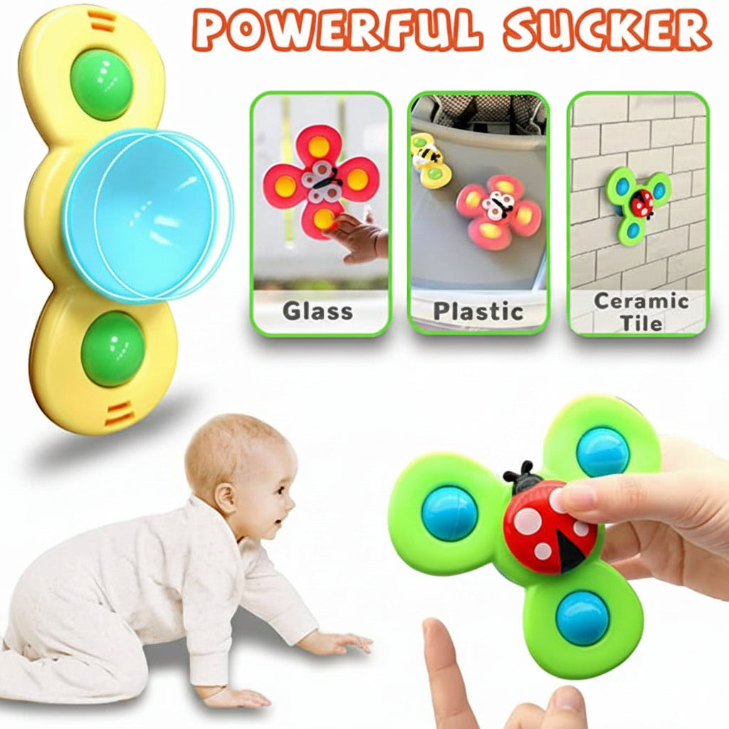 Colorful Baby Bath Toy Spinner Teether