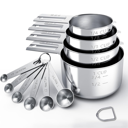 Premium Stainless Steel Measuring Cups Spoon Set - Lusomart