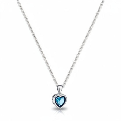 Beautiful Heart Shaped Blue Sapphire Necklace - Lusomart