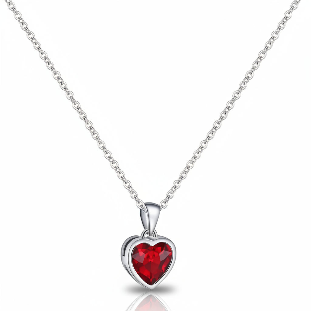 Beautiful Heart Shaped Blue Sapphire Necklace