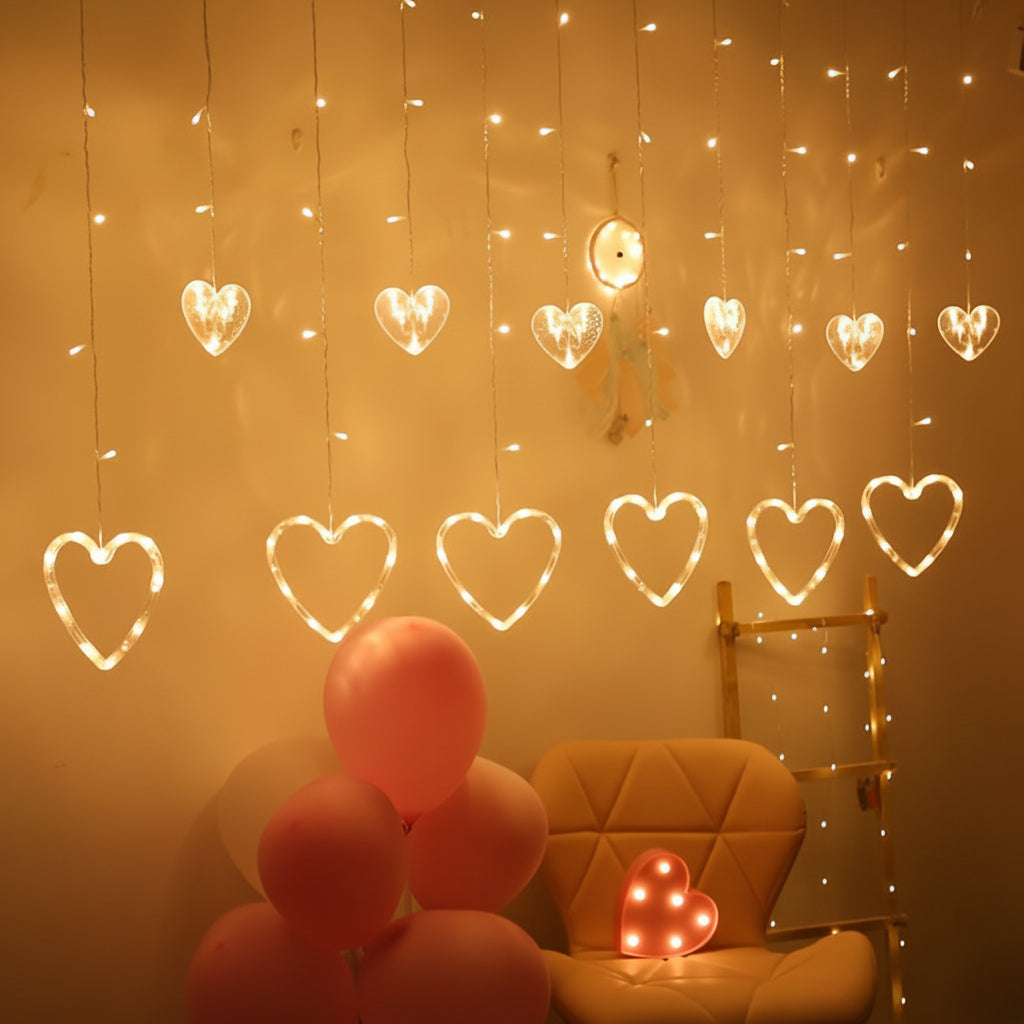 Romantic Heart LED Fairy Window Lights