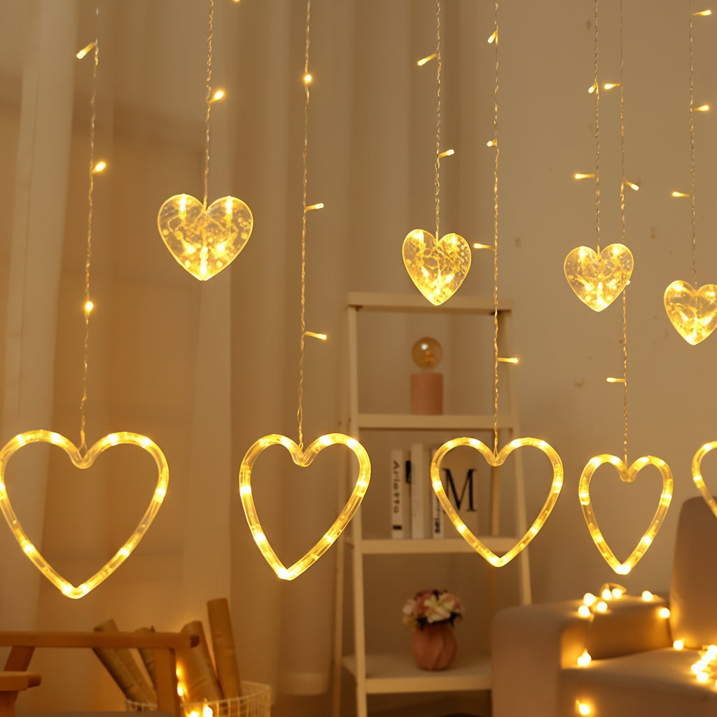 Romantic Heart LED Fairy Window Lights