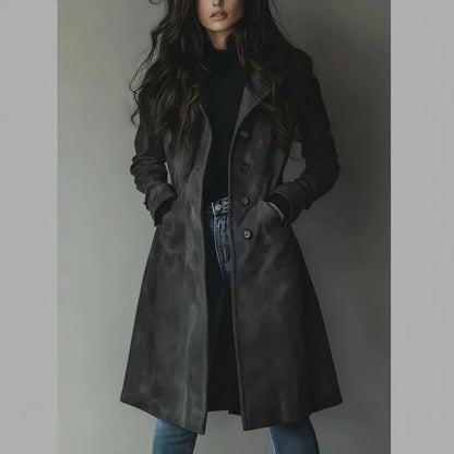 Classic Suede Trench Coat Waterproof Fall Jacket