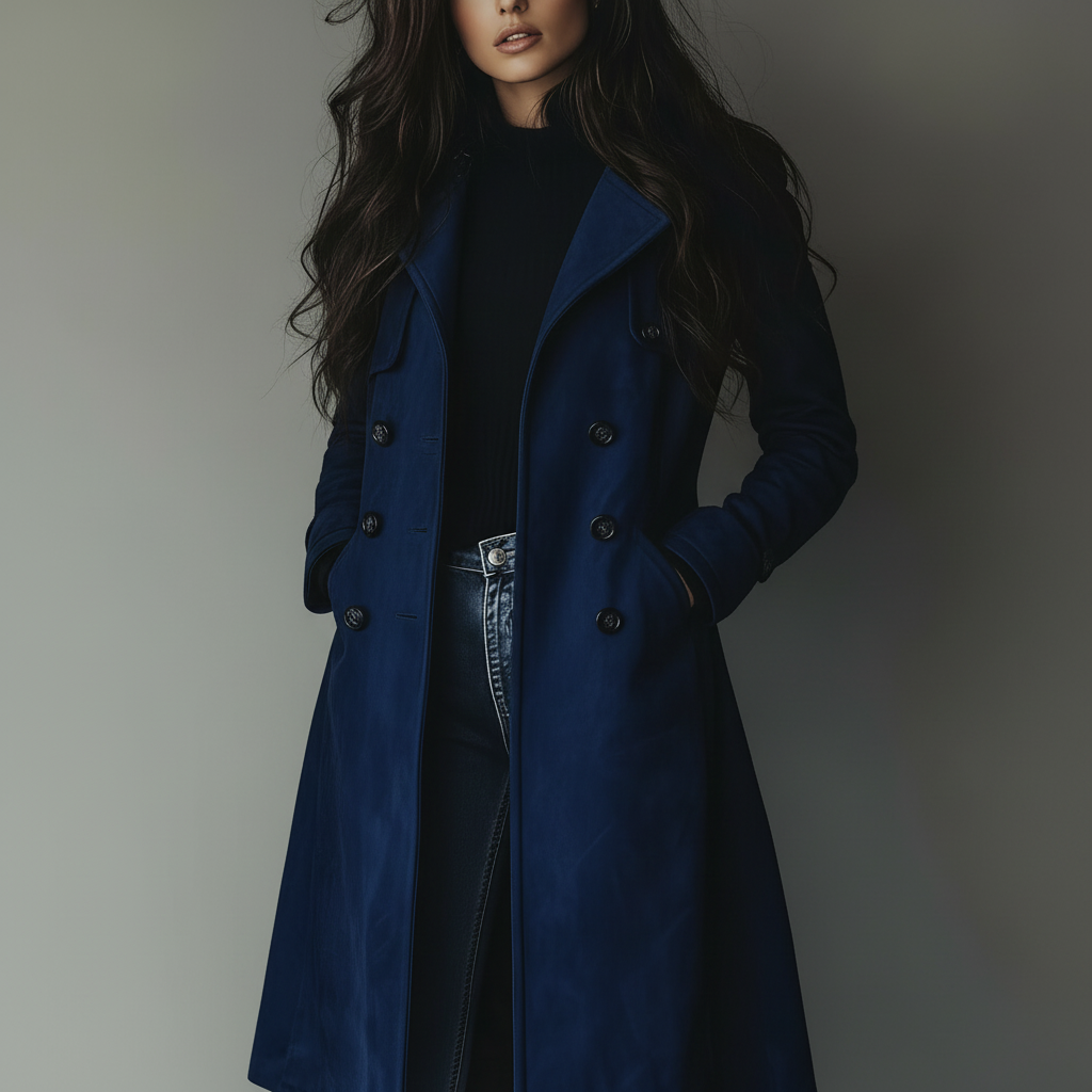 Classic Suede Trench Coat Waterproof Fall Jacket