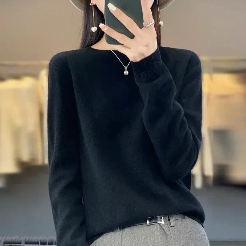 Pure Wool Crew Neck Sweater for Women