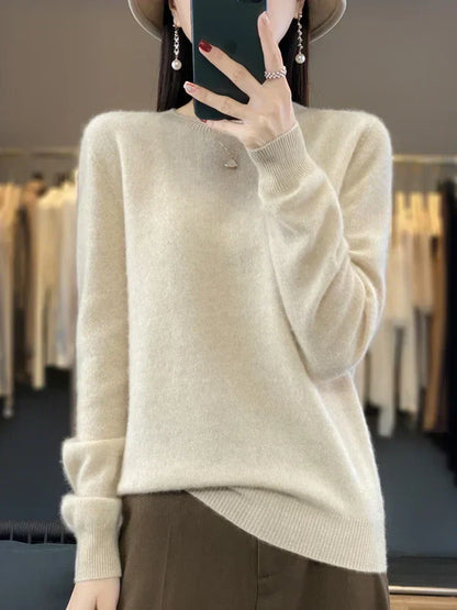 Cozy Women's Crew Neck Merino Wool Sweater