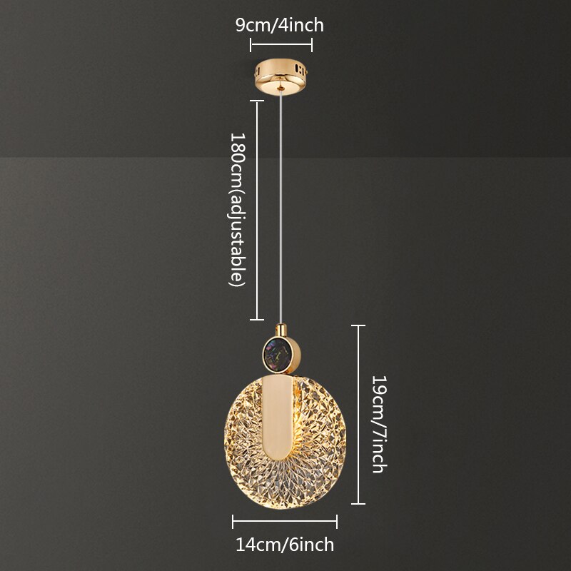 Luxury Crystal Glass Pendant Lighting Fixture
