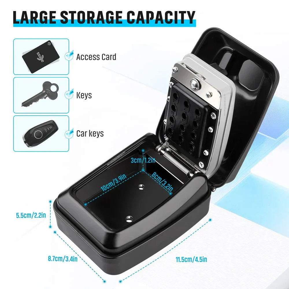 Secure Outdoor Wall Lock Box With Waterproof Cover