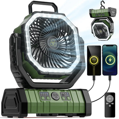 Portable Outdoor Fan With LED Light And Power Bank - Lusomart