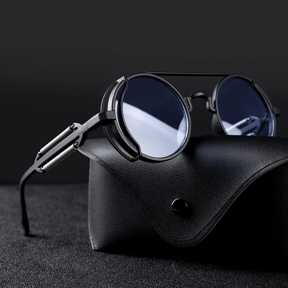 Retro Style Punk Sunglasses With Reflective Lenses