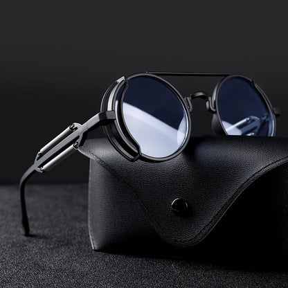 Retro Style Punk Sunglasses With Reflective Lenses