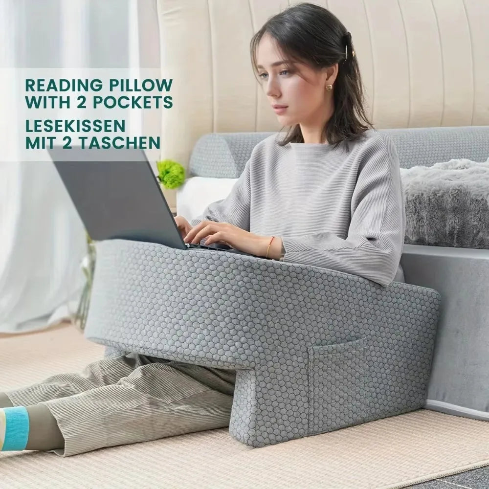 Comfortable Reading Pillow With Adjustable Arm Rest