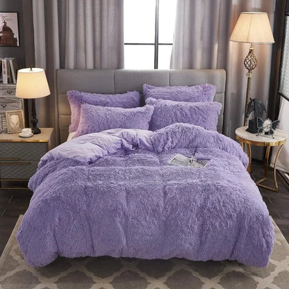 Soft Luxe Duvet Cover With Fuzzy Faux Fur Trim