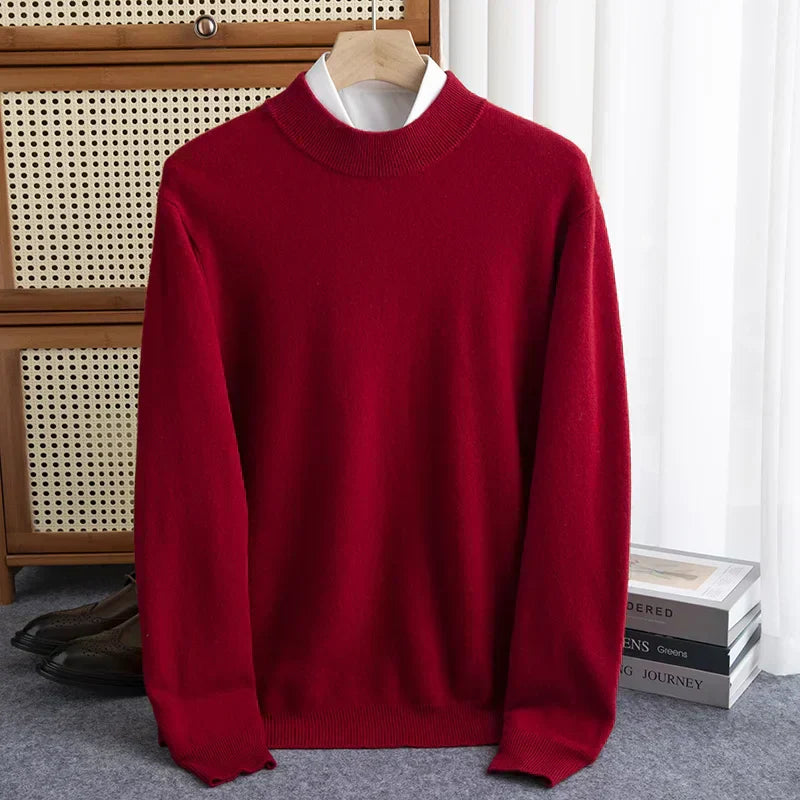 Classic Crew Neck Warm Wool Sweater - Lusomart