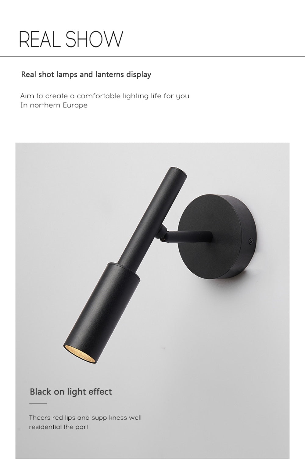 Flexible Black Adjustable Wall Reading Lamp