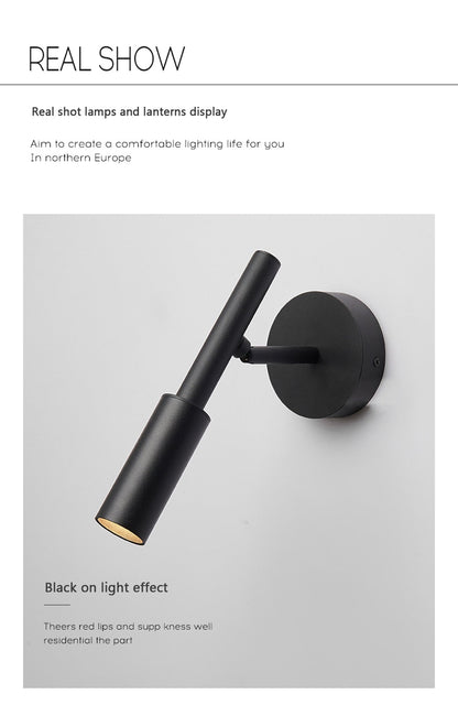 Flexible Black Adjustable Wall Reading Lamp