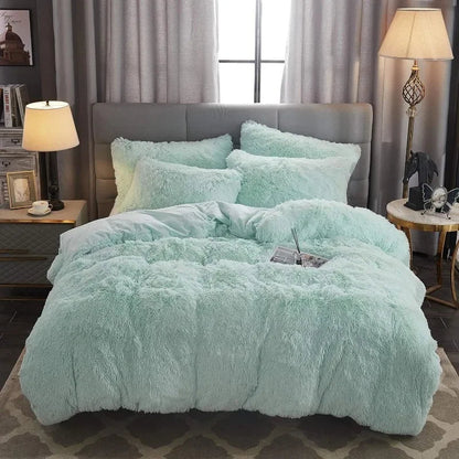 Soft Luxe Duvet Cover With Fuzzy Faux Fur Trim
