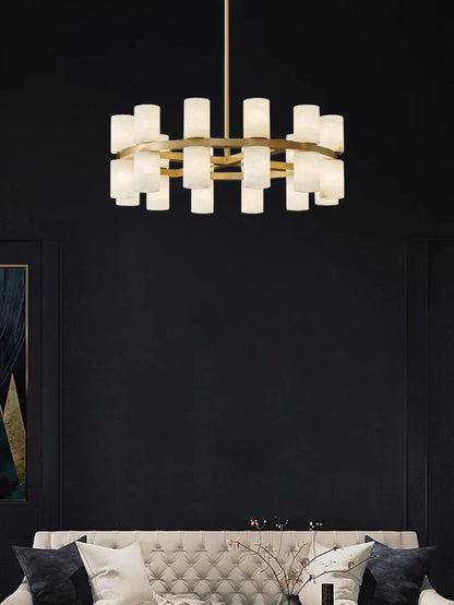 Elegant White Stone Table Lamp