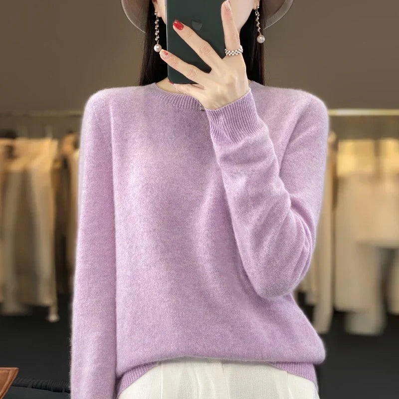 Cozy Women's Crew Neck Merino Wool Sweater