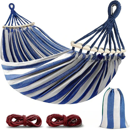 Durable Outdoor Hammock with Wooden Frame for Camping