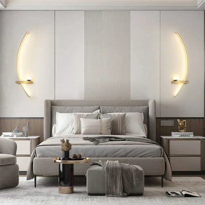 Modern Gold and Black Metal Outdoor Wall Lamp