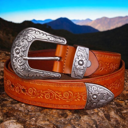 Rustic Leather Cowboy Belt