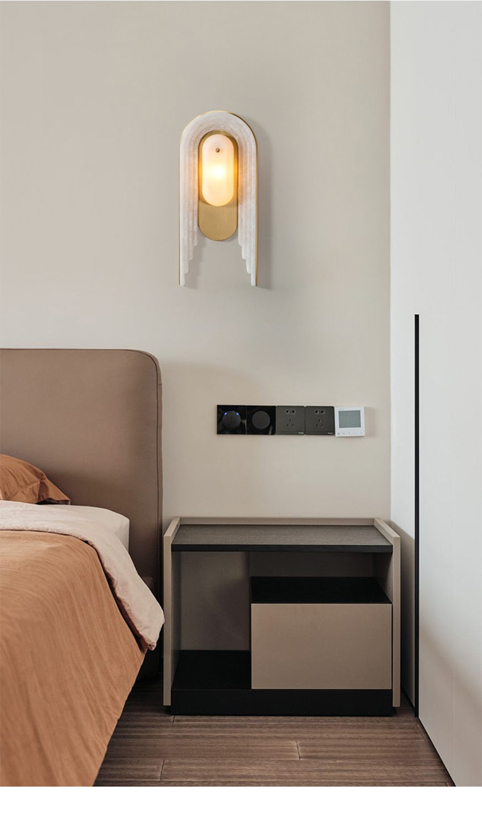 Luxury Marble G9 Wall Lamp in Copper Gold Finish
