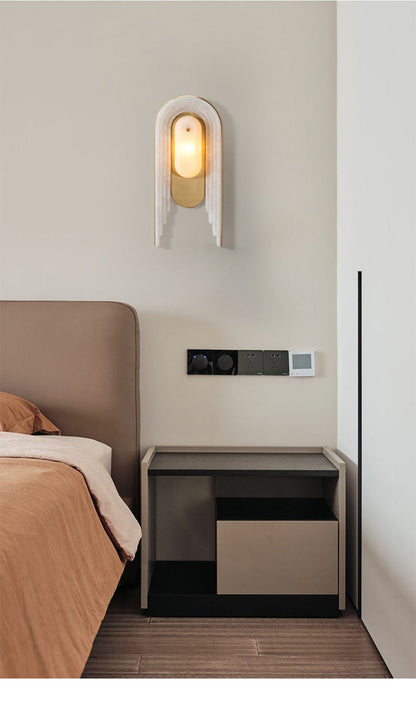 Luxury Marble G9 Wall Lamp in Copper Gold Finish