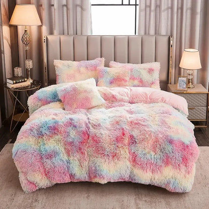 Soft Luxe Duvet Cover With Fuzzy Faux Fur Trim