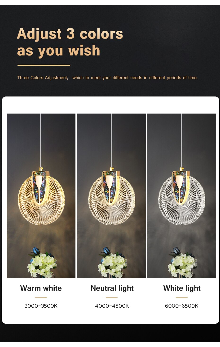 Luxury Crystal Glass Pendant Lighting Fixture